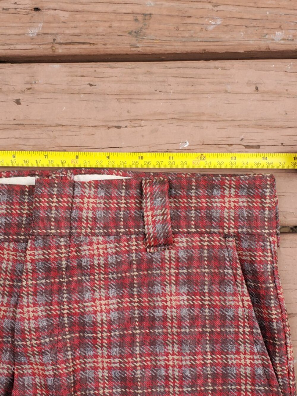 RE:Denim Plaid Upcycled Double Knit Skirt - Size 28 - Picture 10 of 13